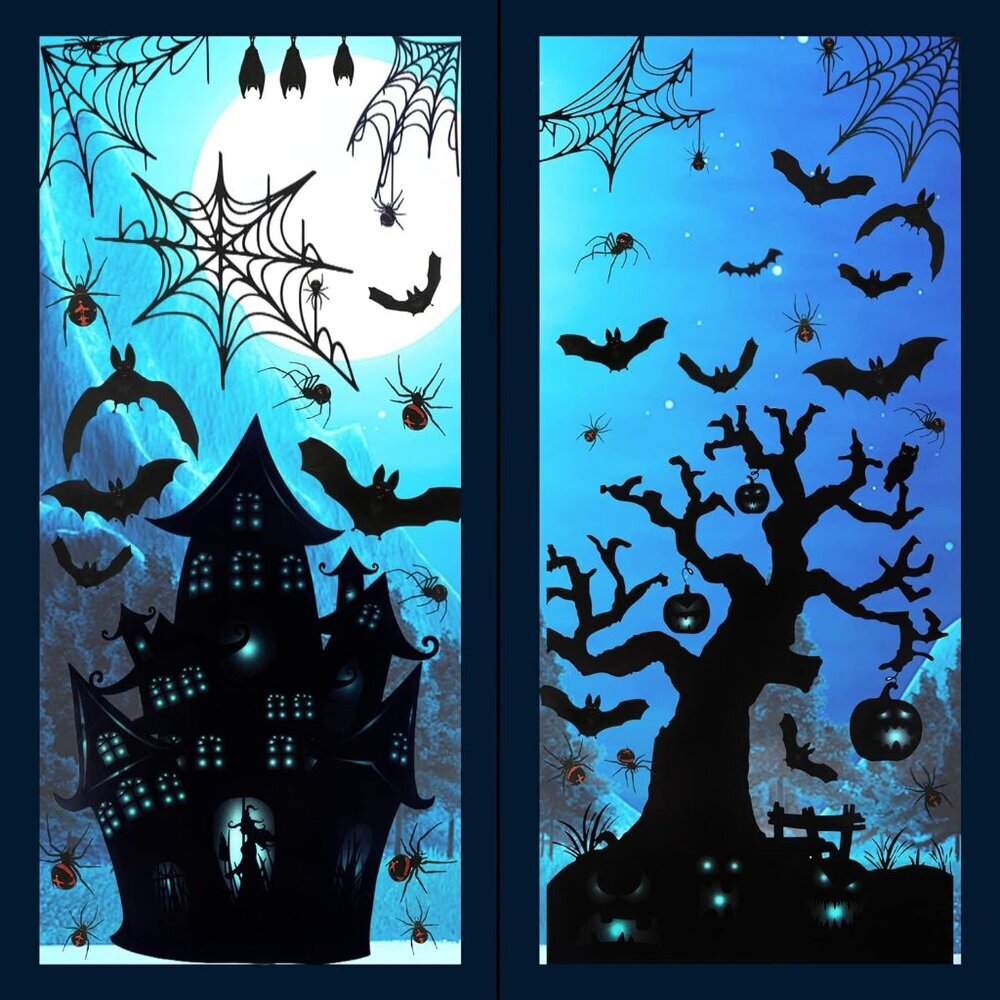 Halloween Decorations 90 PCS Halloween Window Clings Decals for Window Glass Dec